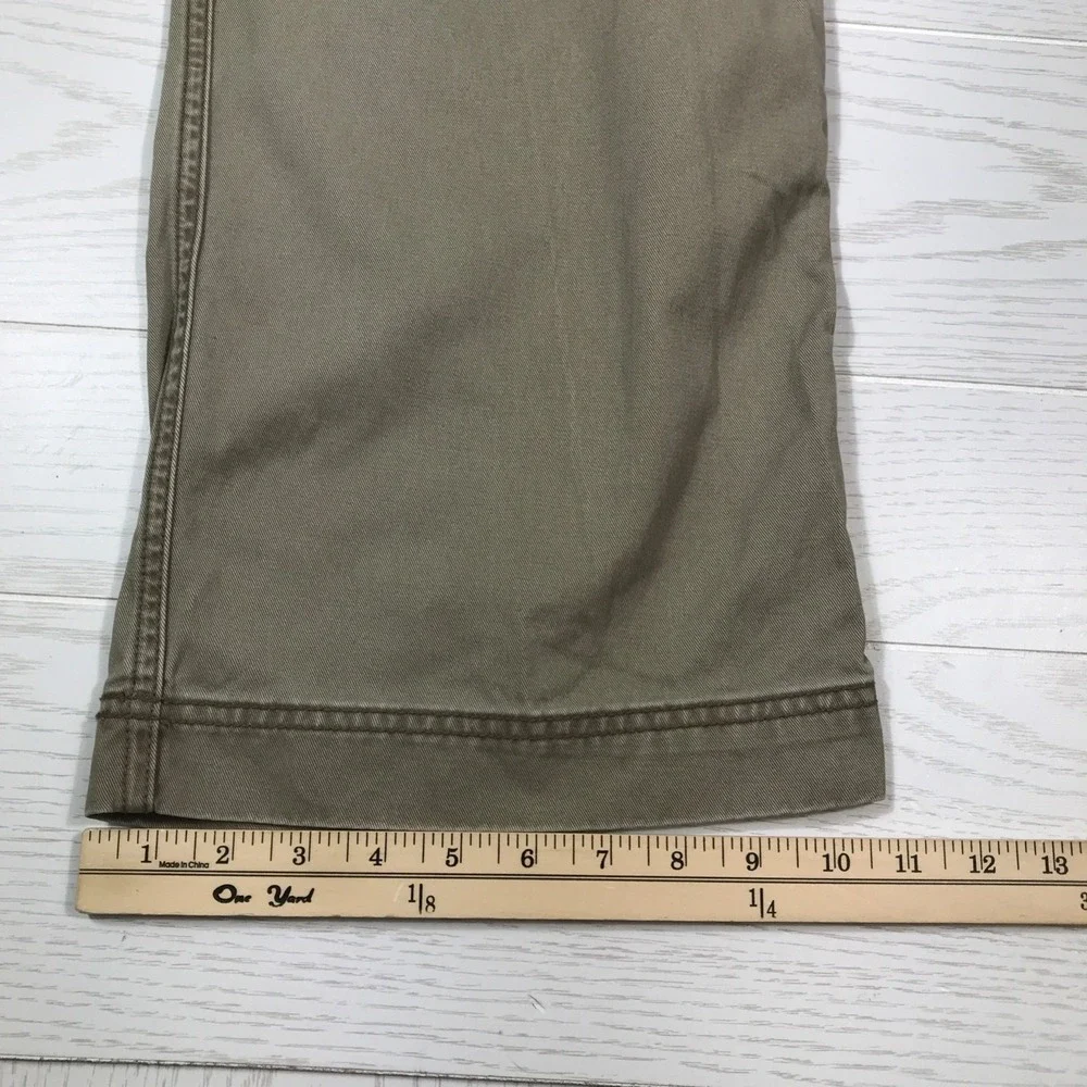 Vintage Old Navy Utility Pants 36x34 Gray Bootcut Cotton Button Pockets Work Y2K